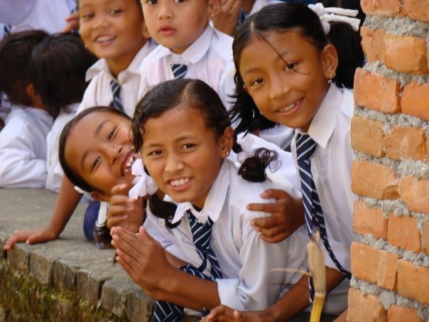 Nepal Girls in school uniforms, Kathmandu
